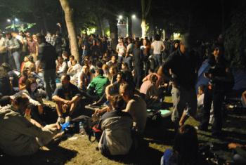 Taksim Gezi Park, Istanbul, 4 June 2013, before the park was cleared. Photo: James Cem Yapicioglu